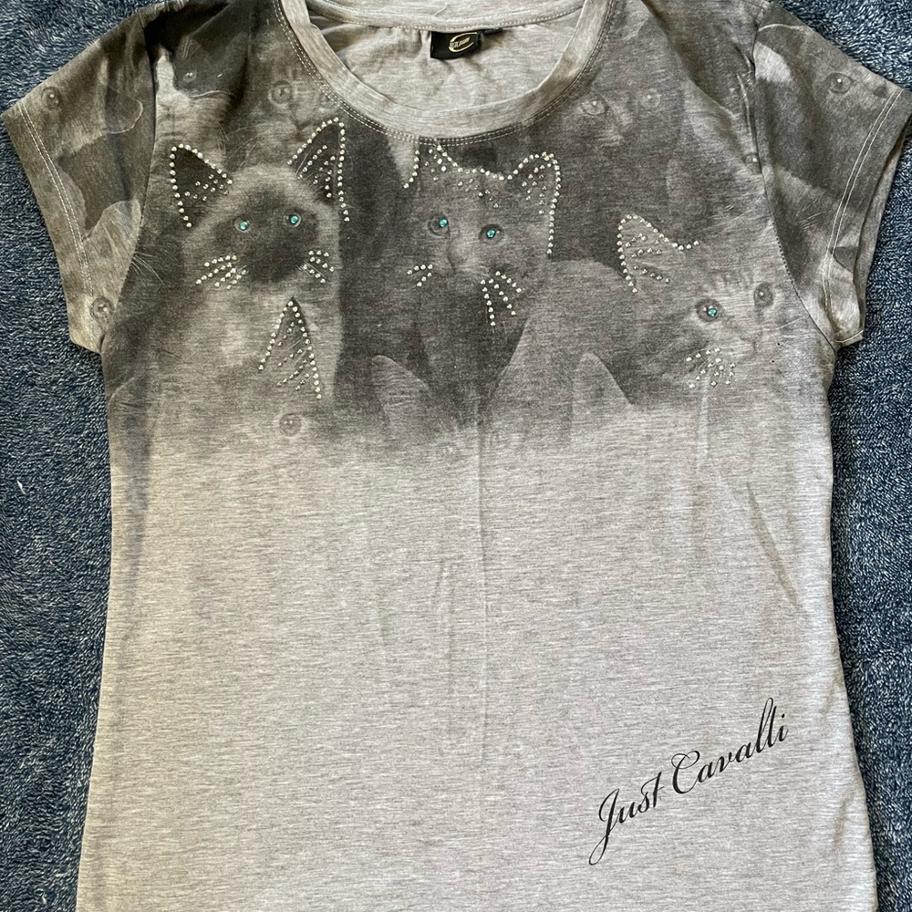 Just Cavalli Heather Gray Tee